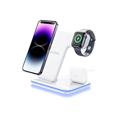 Wireless Charger, 3 in 1 Charger for iPhone/iWatch/Airpods, Charging Station for iPhone 14/13/12/11/Pro/