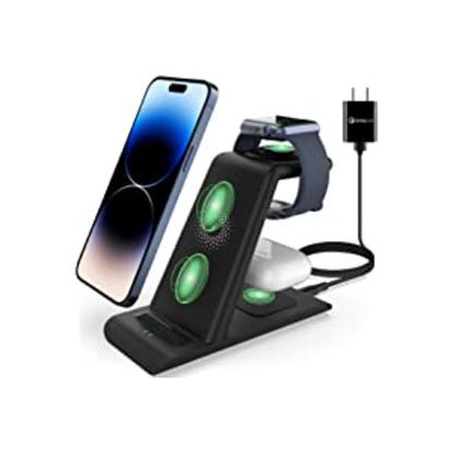 3 in 1 Wireless Charging Station Compatible for Apple Products Multiple Devices Apple Watch ultra 8 7 SE 6 5 4 3 Airpods