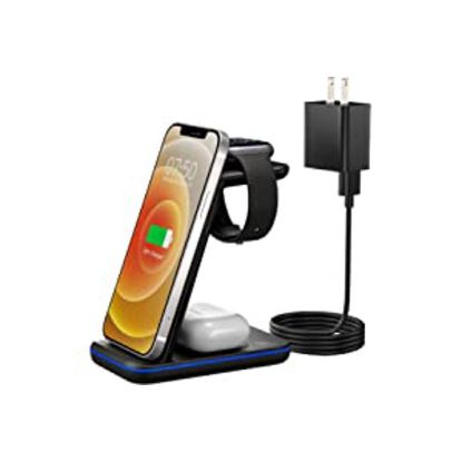 Wireless Charger for Apple Multiple Device, 3 in 1 Fast Charging Station/Stand Compatible for iPhone 14/13/12/Pro Max/SE/11/X