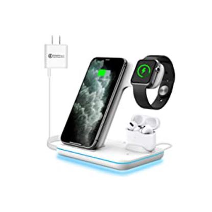 Wireless Charger 3 in 1, 15W Fast Charging Station for Apple iWatch 6/5/4/3/2/1,AirPods Pro, Compatible with iPhone 14 13 12 Pro