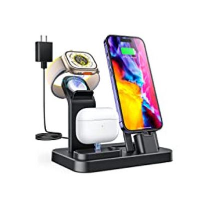 Updated 3 in 1 Charging Station for Apple Devices, Self Adjusting Charging Dock for iWatch 8 7&nbsp;6&nbsp;SE&nbsp;5&nbsp;4&nbsp;3&nbsp;2&nbsp;1 Charger Dock