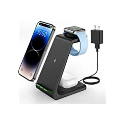 Wireless Charging Stand, 3 in 1 Wireless Charger Dock Station for iPhone 14 Pro Max/14 Pro/14 Plus/13/12/11/X/8 Serie