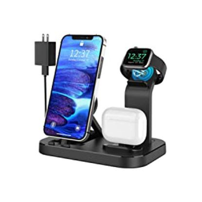 Charging Station for Multiple Devices Apple, 3 in 1 Charging Station for iPhone/iWatch/AirPods, 15W Fast Charging Dock